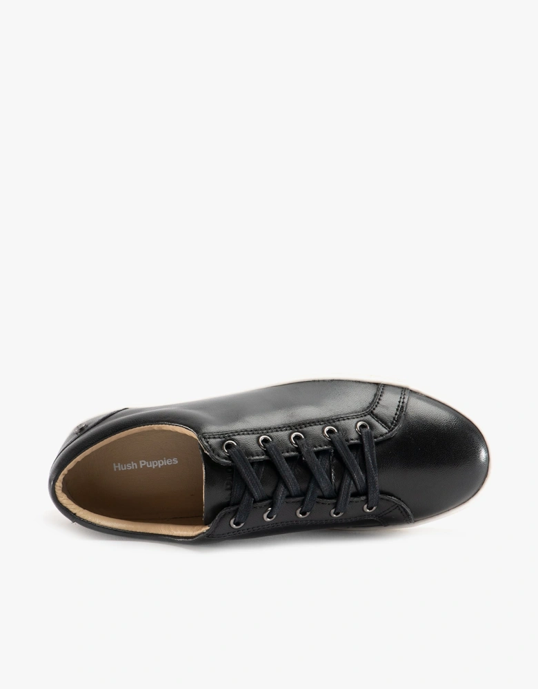 TESSA Womens Leather Casual Trainers Black