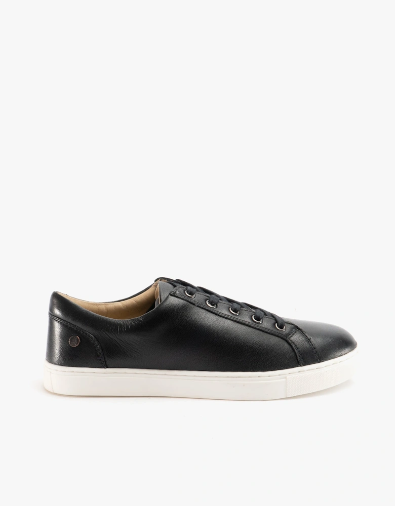 TESSA Womens Leather Casual Trainers Black