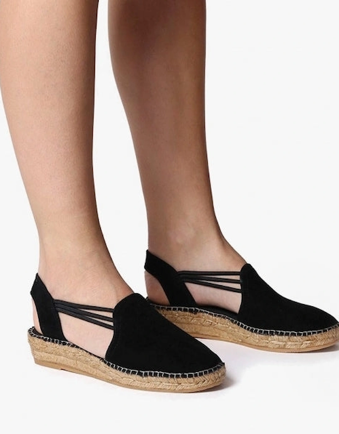 NURIA Womens Suede Espadrilles Black