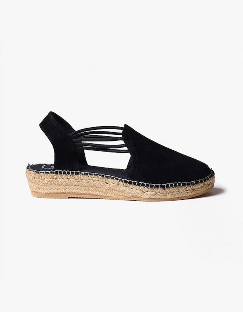 NURIA Womens Suede Espadrilles Black