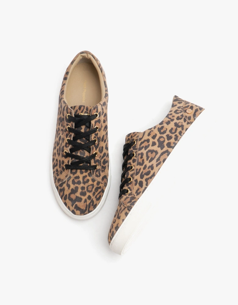 TESSA Womens Suede Casual Trainers Leopard