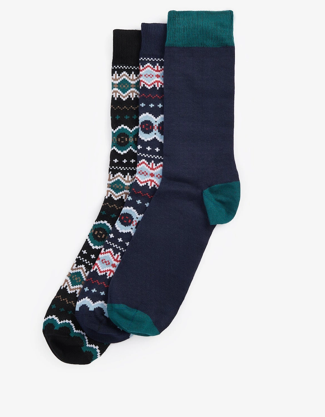 FAIR ISLE SOCK Mens Gift Box Blue Granite/Green Loch, 5 of 4