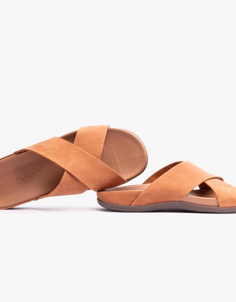 PALMA Womens Crossover Sandals Tan