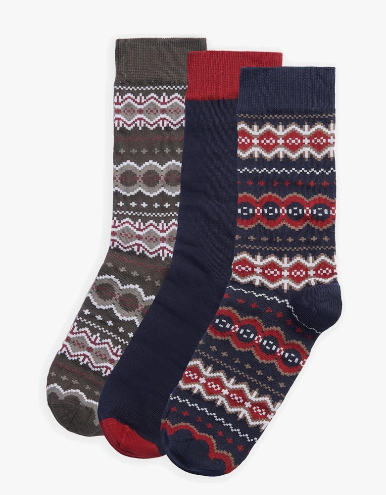 FAIRISLE Mens Gift Set Cranberry/Black Slate Mix