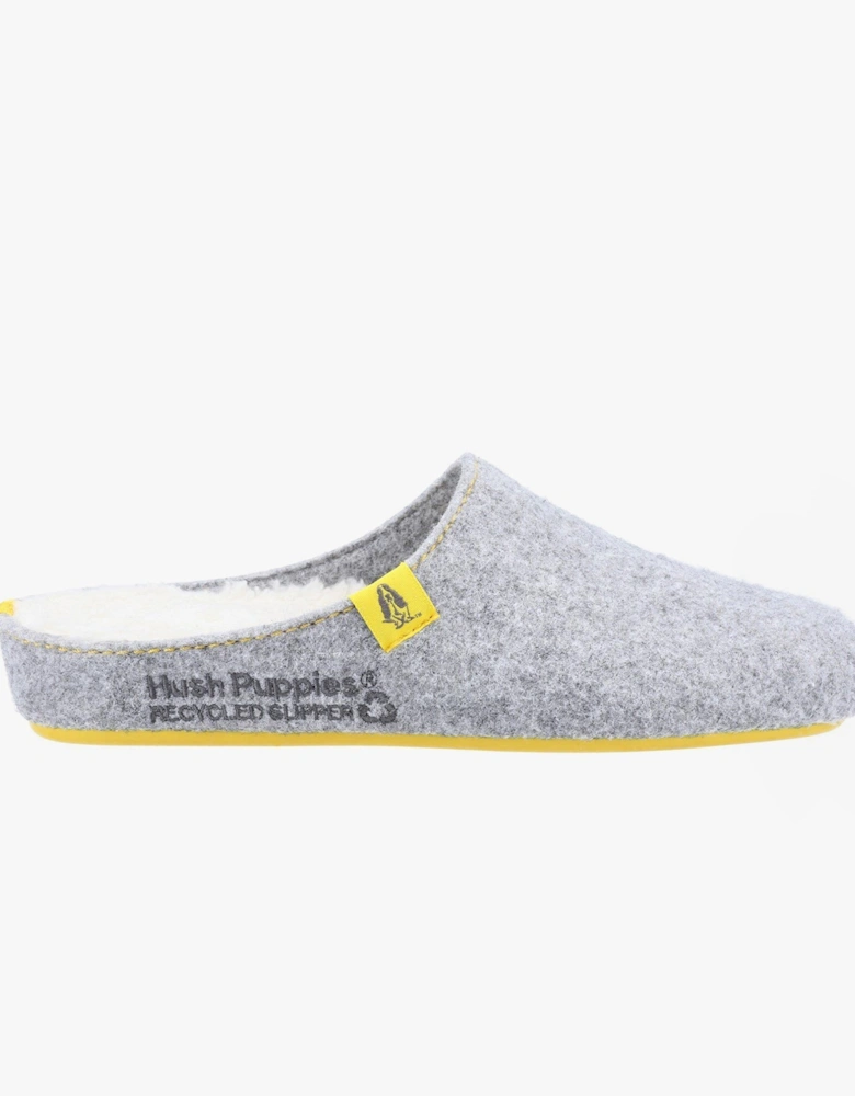 THE GOOD SLIPPER Womens Recycled Mule Slippers Grey