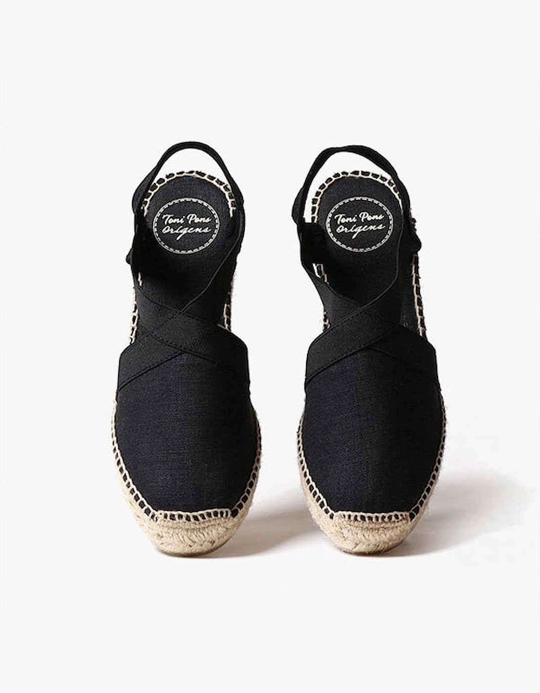 TER Womens Vegan Wedge Espadrilles Black