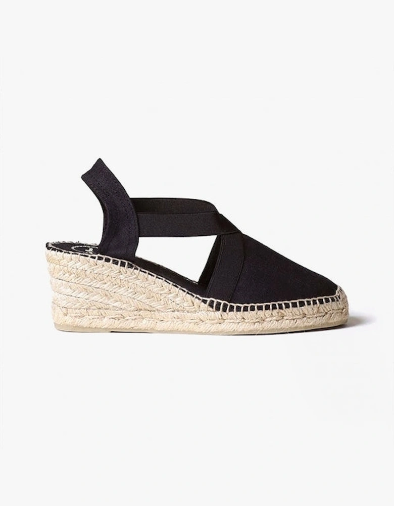 TER Womens Vegan Wedge Espadrilles Black