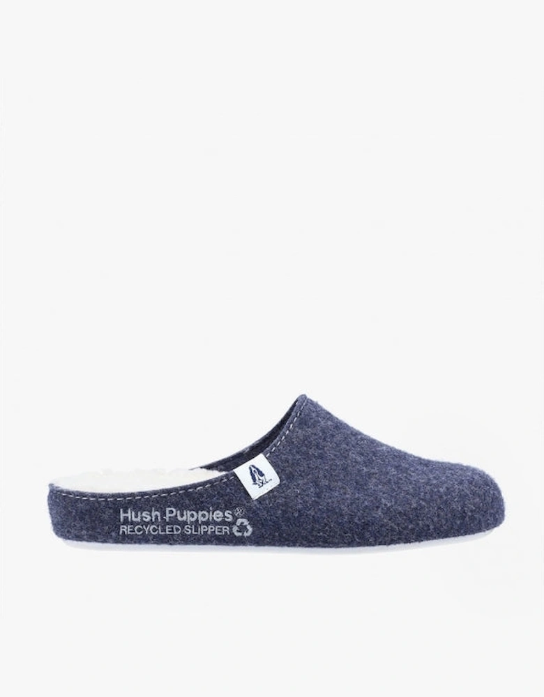 THE GOOD SLIPPER Womens Recycled Mule Slippers Navy