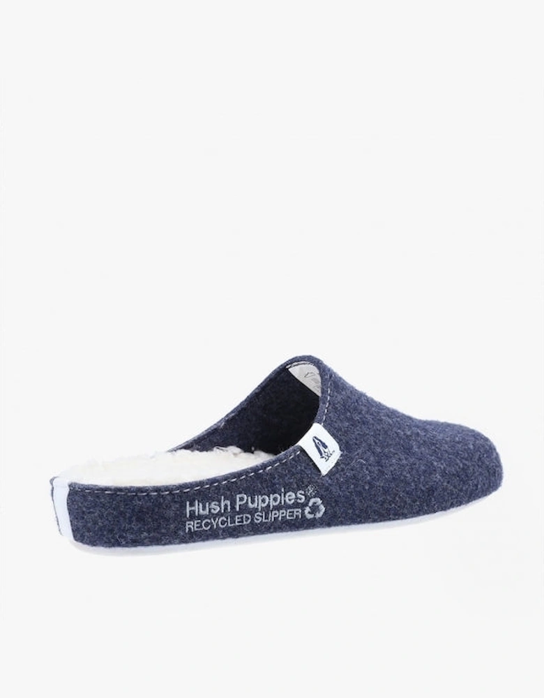 THE GOOD SLIPPER Womens Recycled Mule Slippers Navy