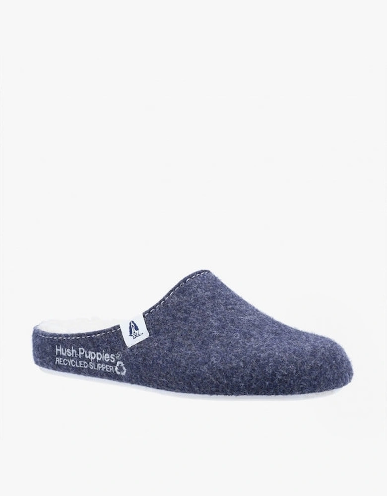 THE GOOD SLIPPER Womens Recycled Mule Slippers Navy