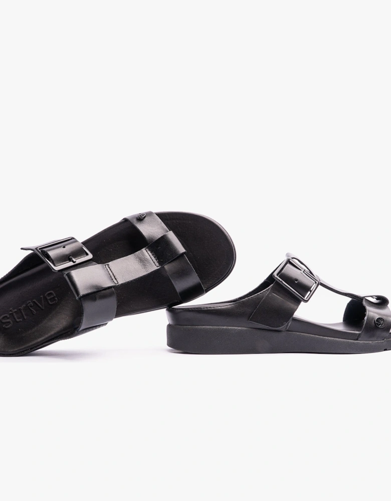 SANTORINI Womens Sandals All Black