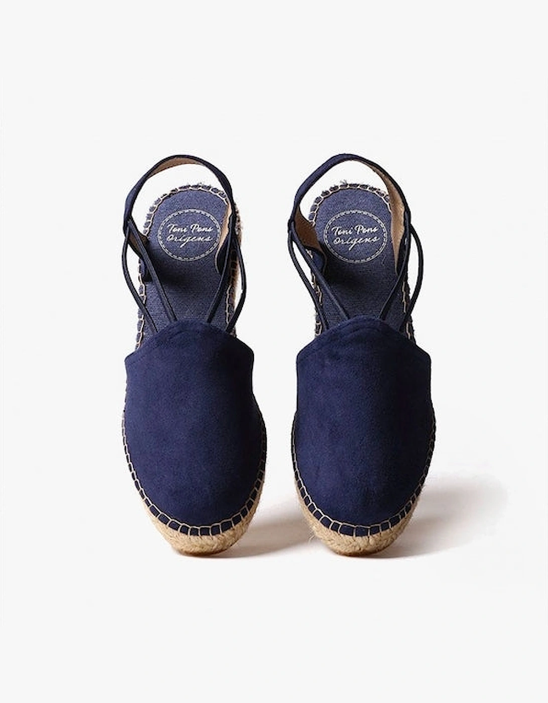 TREMP Womens Suede Wedge Espadrilles Navy