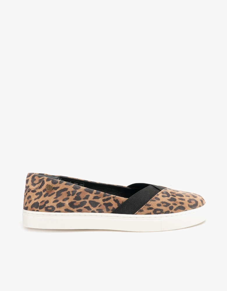 TIFFANY Womens Suede Slip On Pumps Leopard