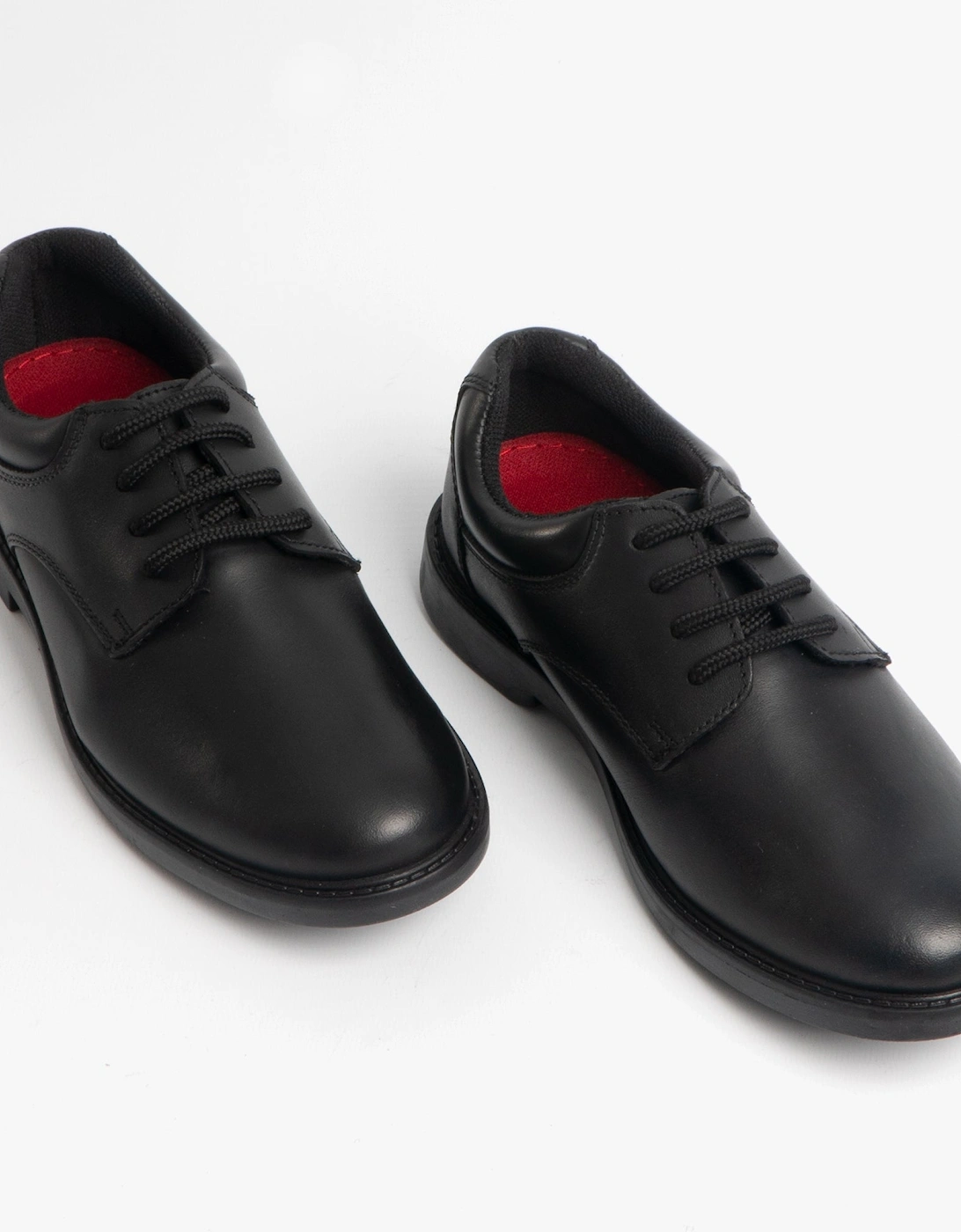 TIM Boys Leather School Shoes Black