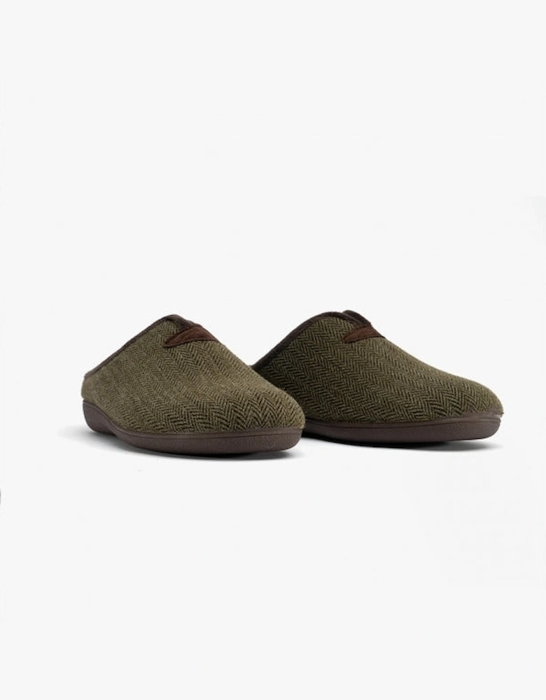 ALBERT Mens Mule Slippers Khaki