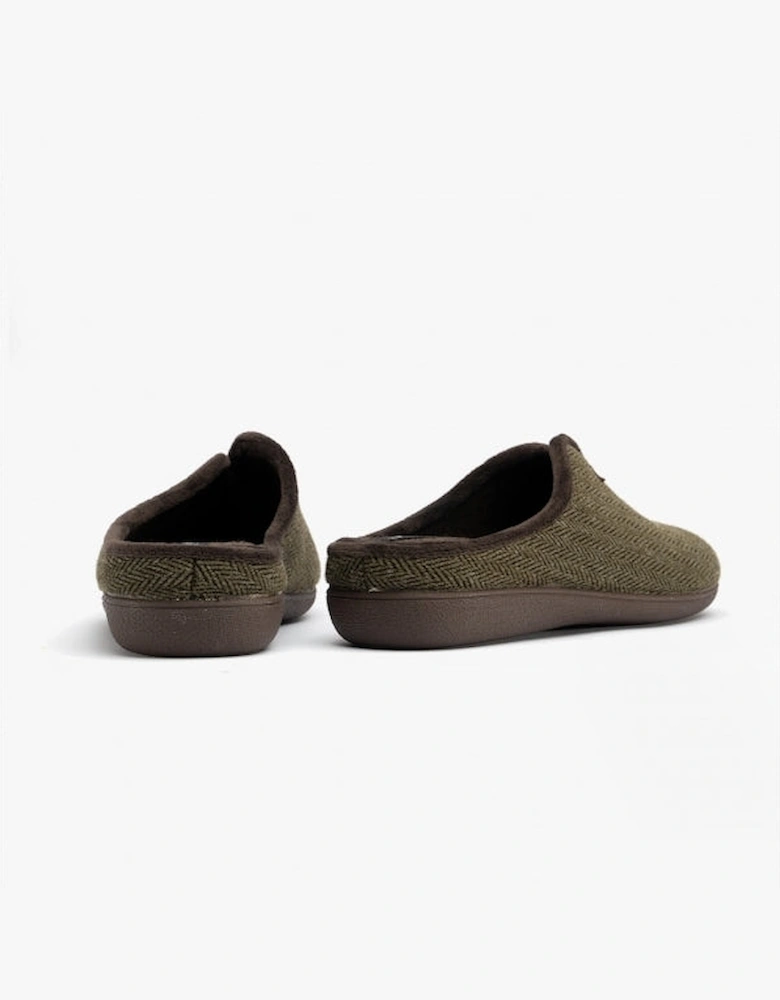 ALBERT Mens Mule Slippers Khaki