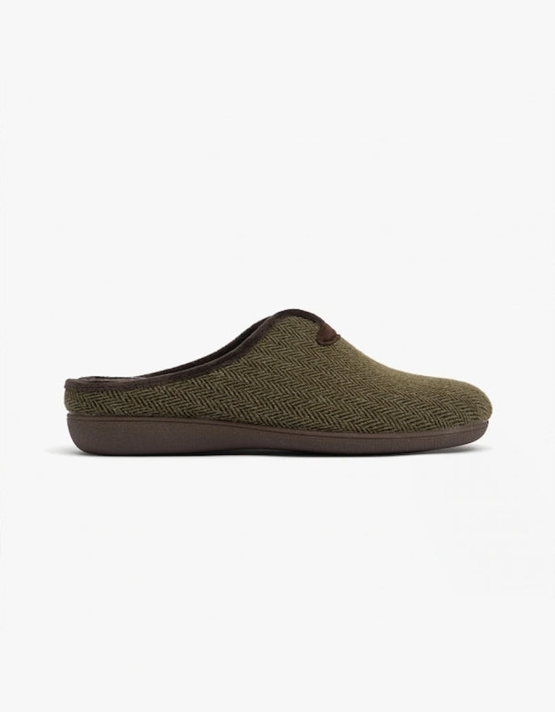 ALBERT Mens Mule Slippers Khaki