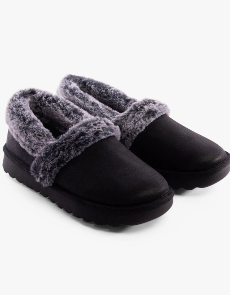 169027/BLK COZY UP Womens Slippers Black