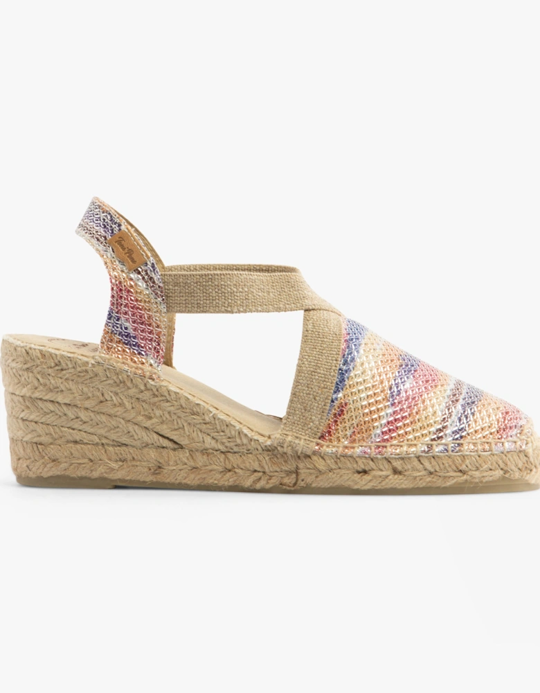 TRITON Womens Vegan Wedge Espadrilles Multi