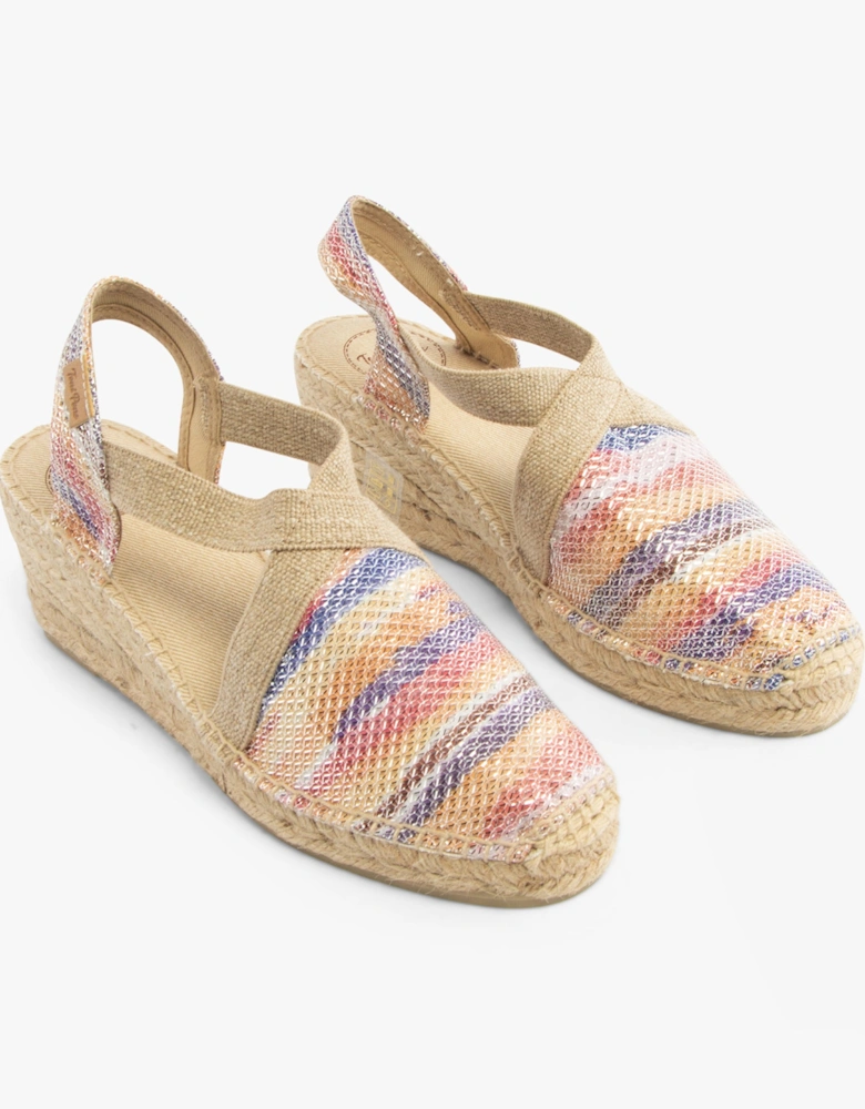 TRITON Womens Vegan Wedge Espadrilles Multi