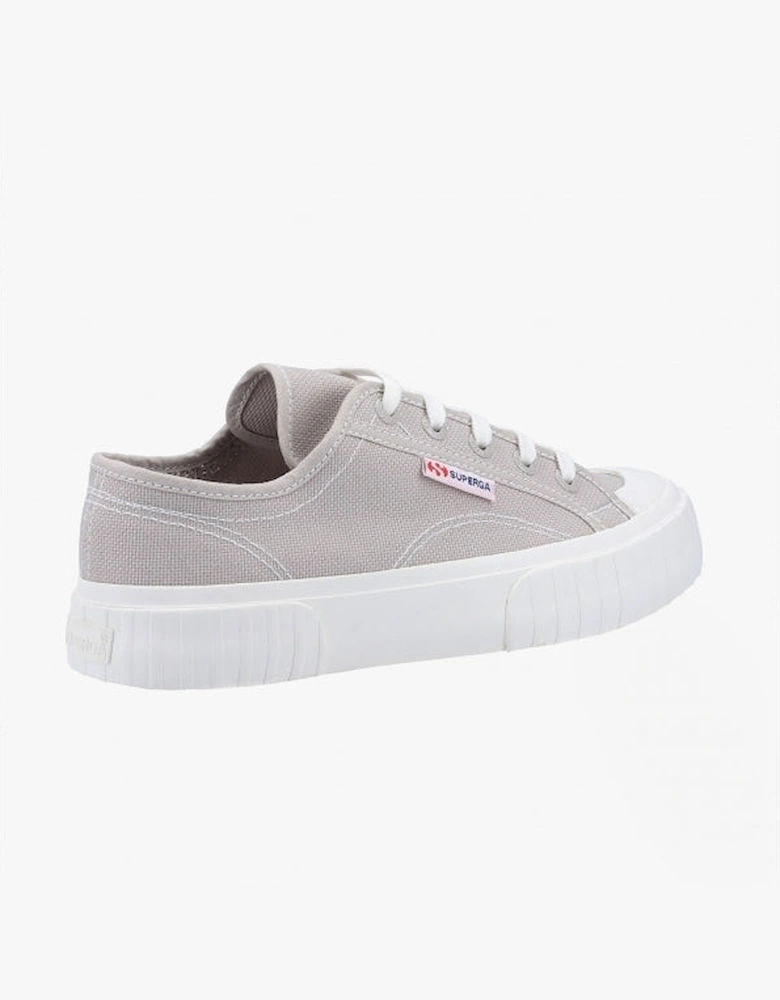 2630 STRIPE Womens Canvas Trainers Grey Colomba