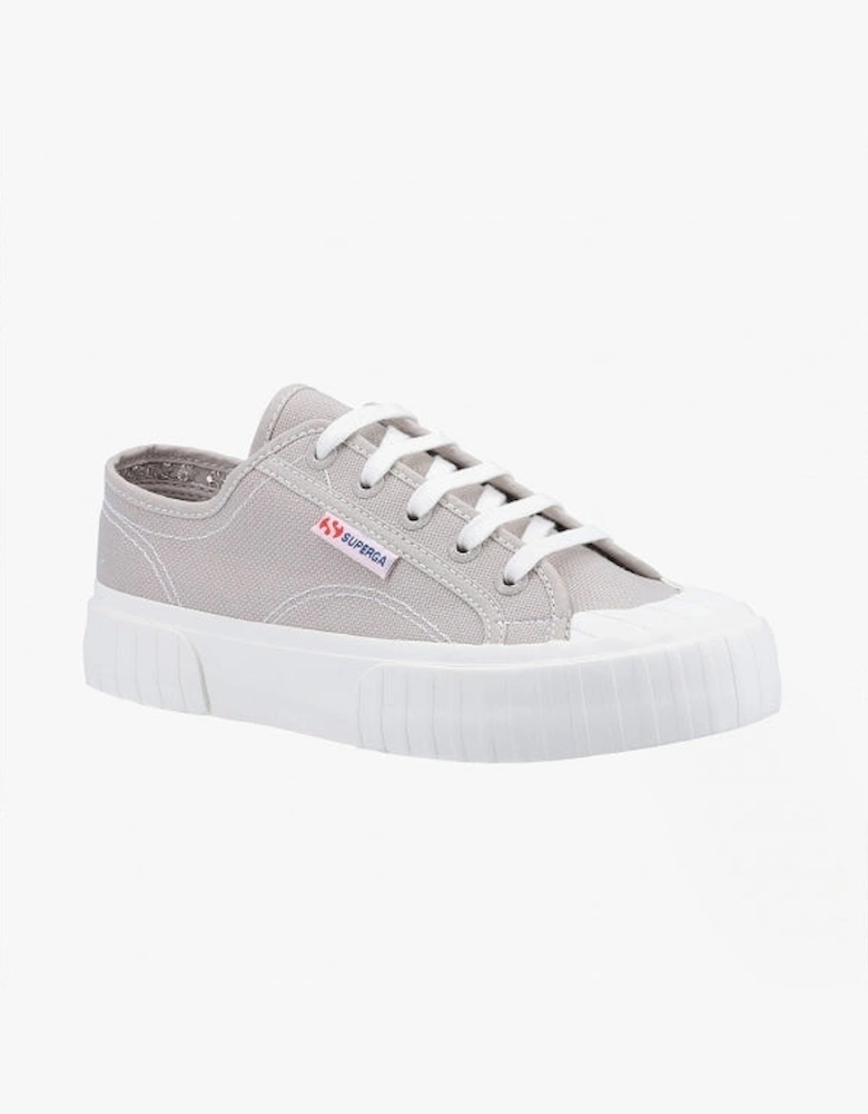 2630 STRIPE Womens Canvas Trainers Grey Colomba