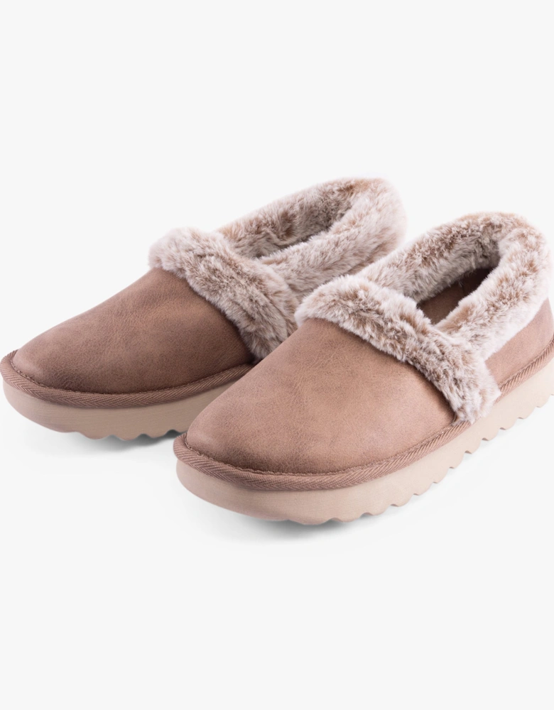 169027/TPE COZY UP Womens Slippers Taupe