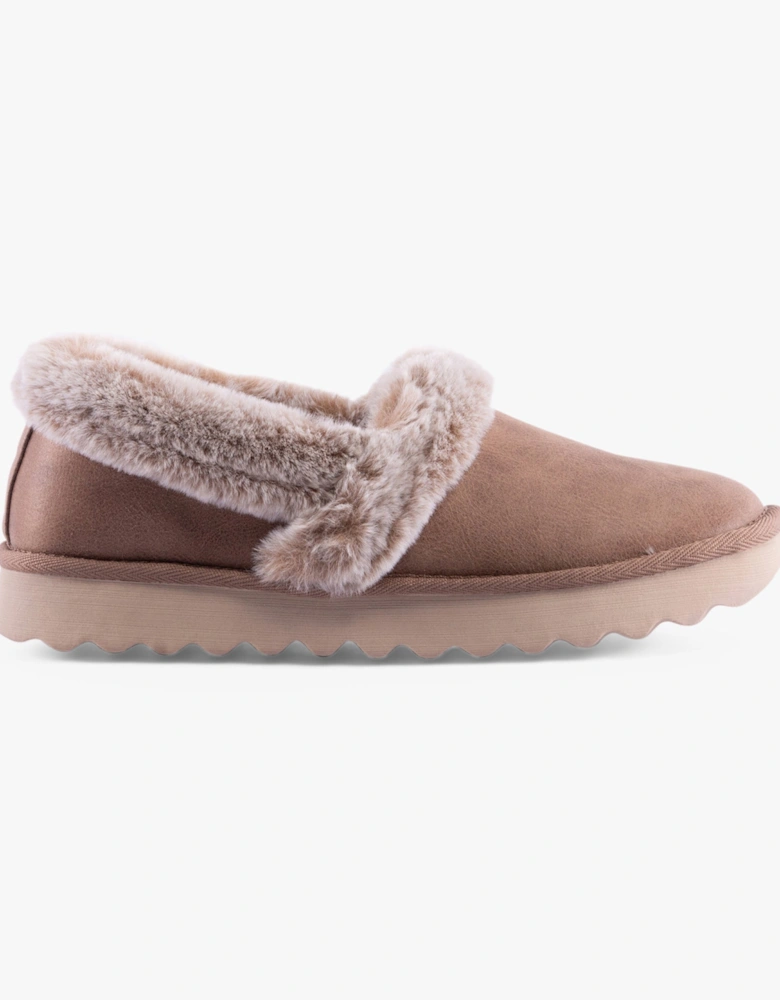 169027/TPE COZY UP Womens Slippers Taupe