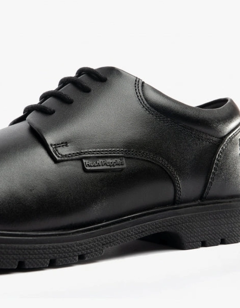 TRISTAN Boys Leather School Shoes Black