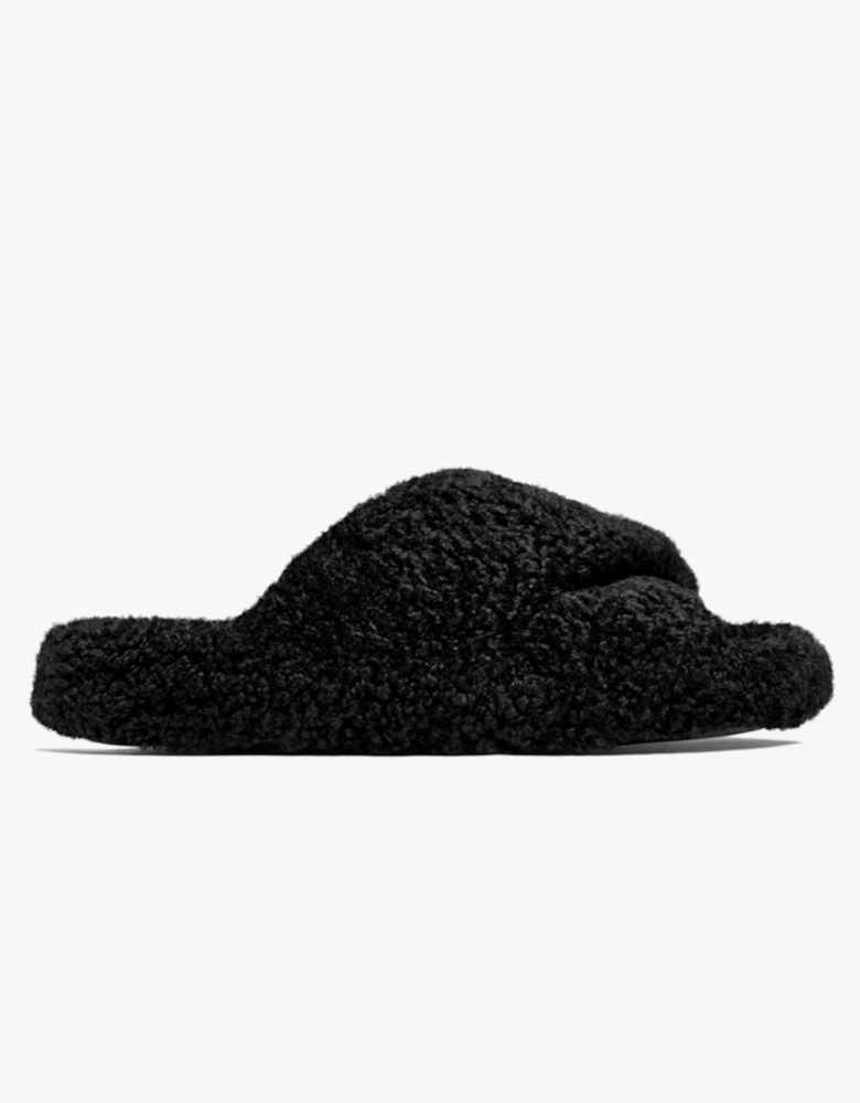 iQUSHION D-LUXE Womens Cross Slides All Black