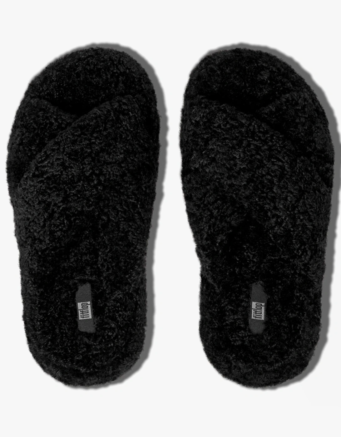 iQUSHION D-LUXE Womens Cross Slides All Black