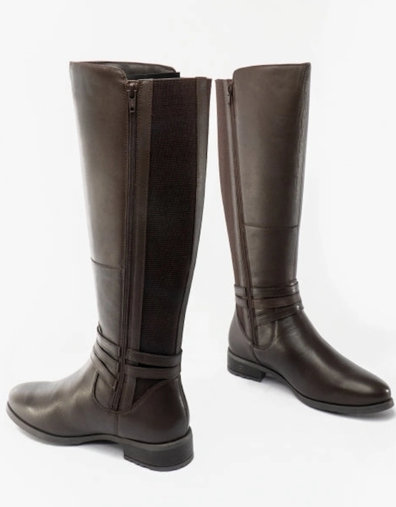 VANESSA Womens Leather Boots Brown
