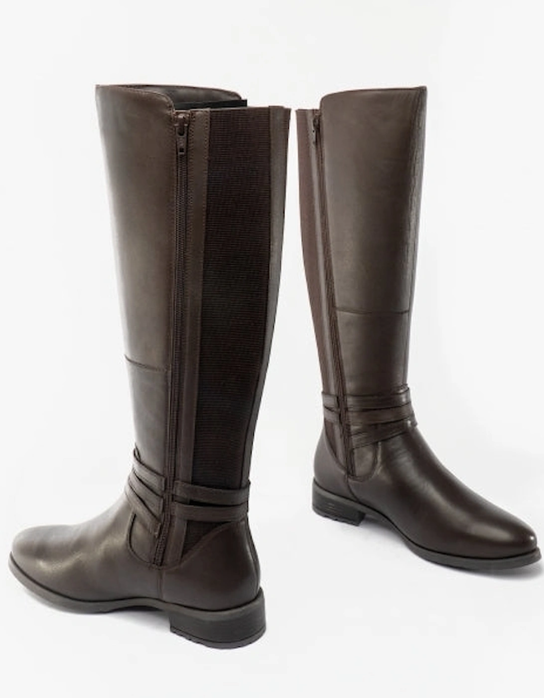 VANESSA Womens Leather Boots Brown