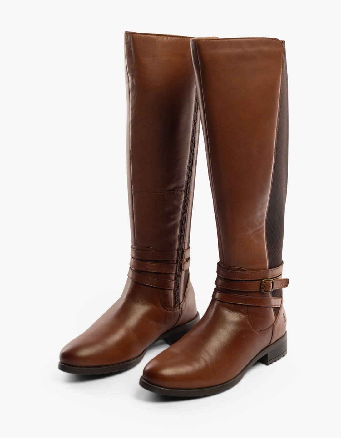 VANESSA Womens Leather Tall Boots Tan