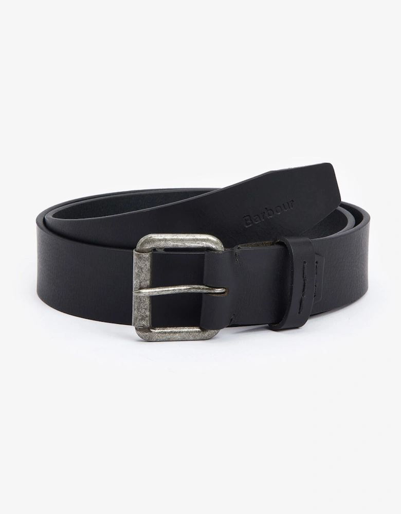 GLEN Mens Leather Belt Black