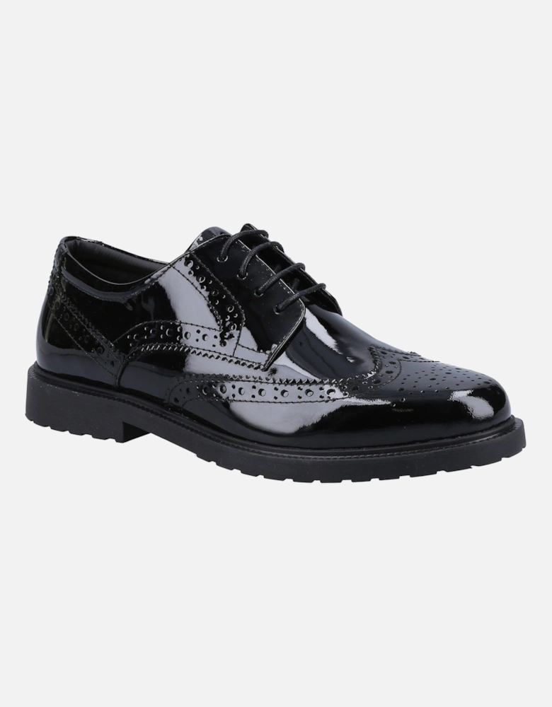 VERITY BROGUE Girls Shoes Black Patent