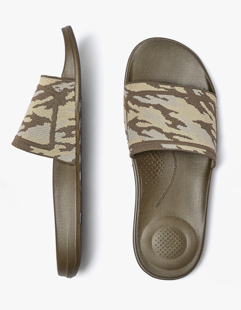 iQUSHION e01 CAMO KNIT POOL Mens Slides Mossy