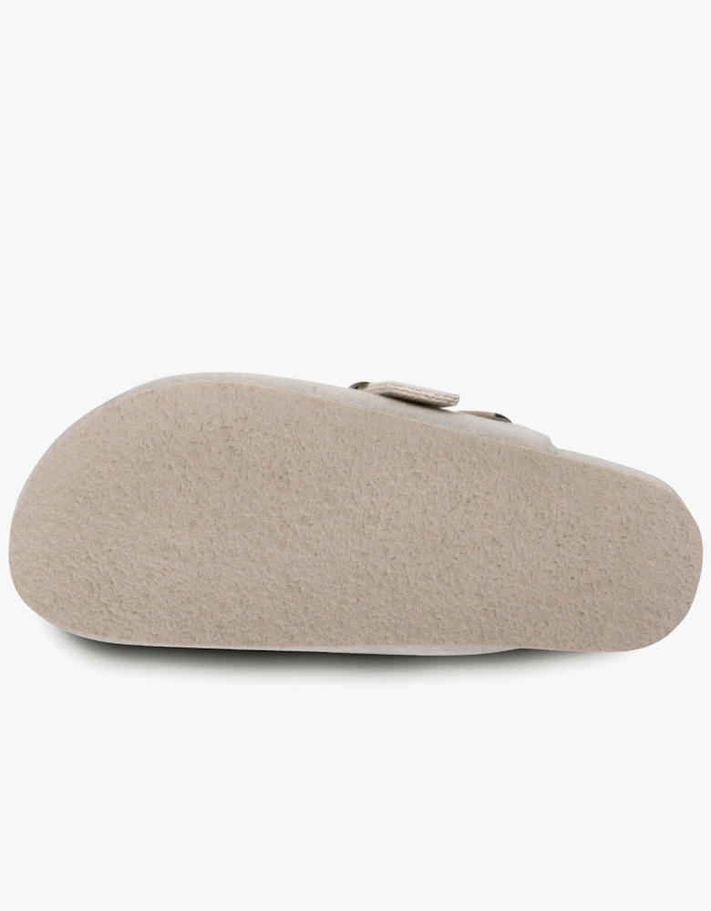 Isotoner FELT CLOG Womens Clog Mule Slippers Oatmeal