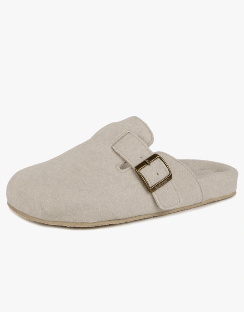 Isotoner FELT CLOG Womens Clog Mule Slippers Oatmeal