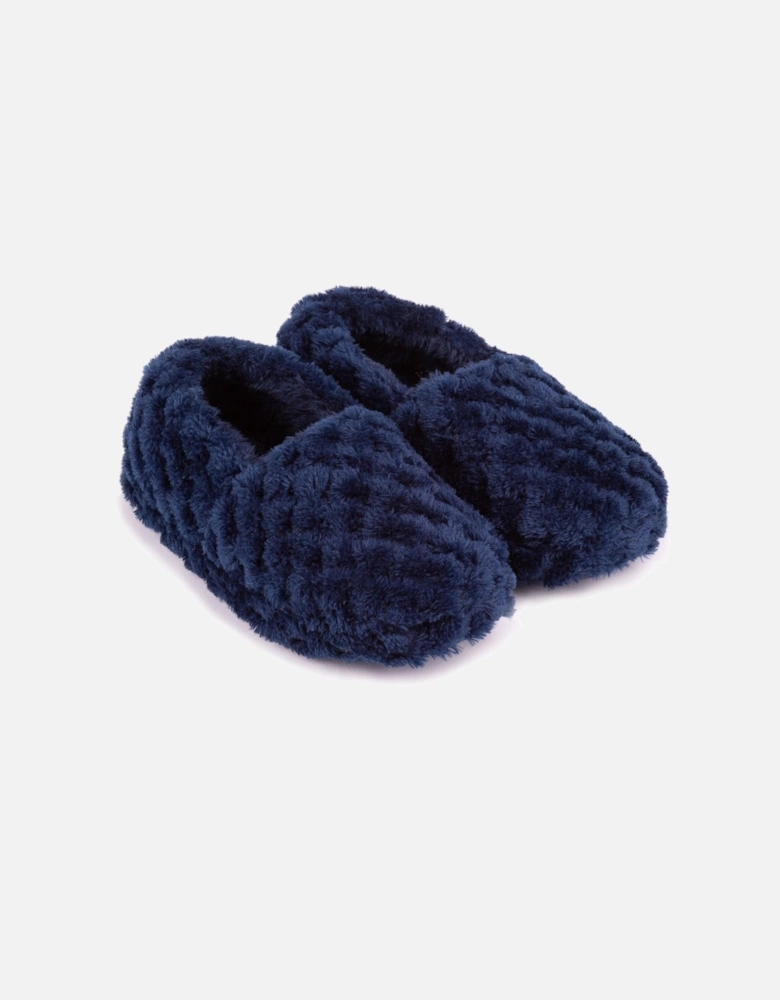 Isotoner NAVY FLEECE Boys Back Slippers Navy