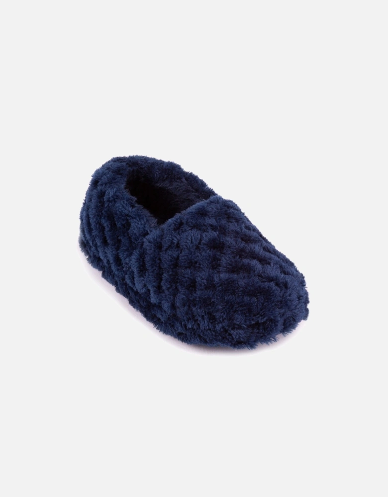 Isotoner NAVY FLEECE Boys Back Slippers Navy