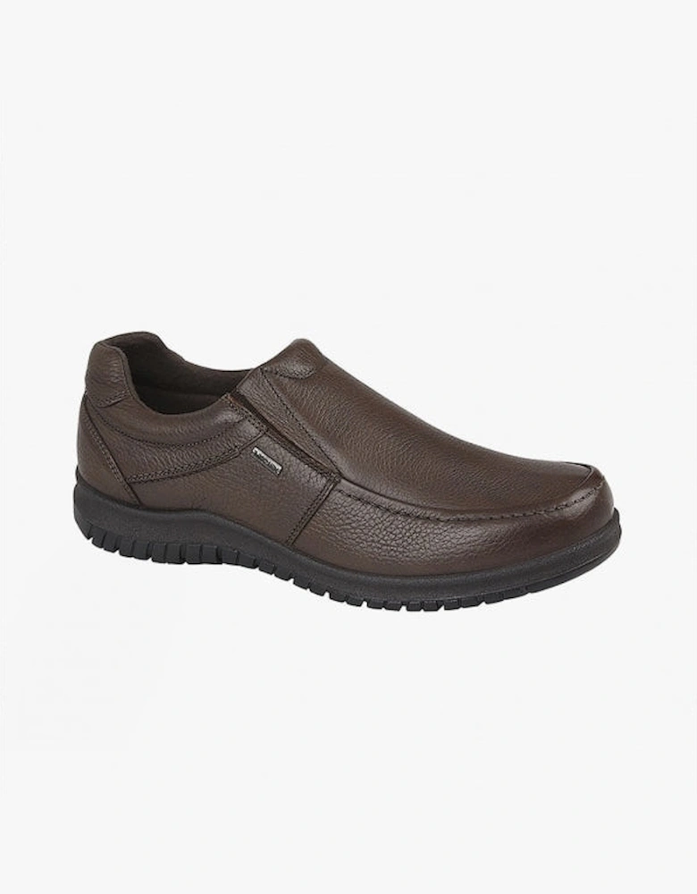 M227B Mens Casual Leather Slip-On Shoes Brown