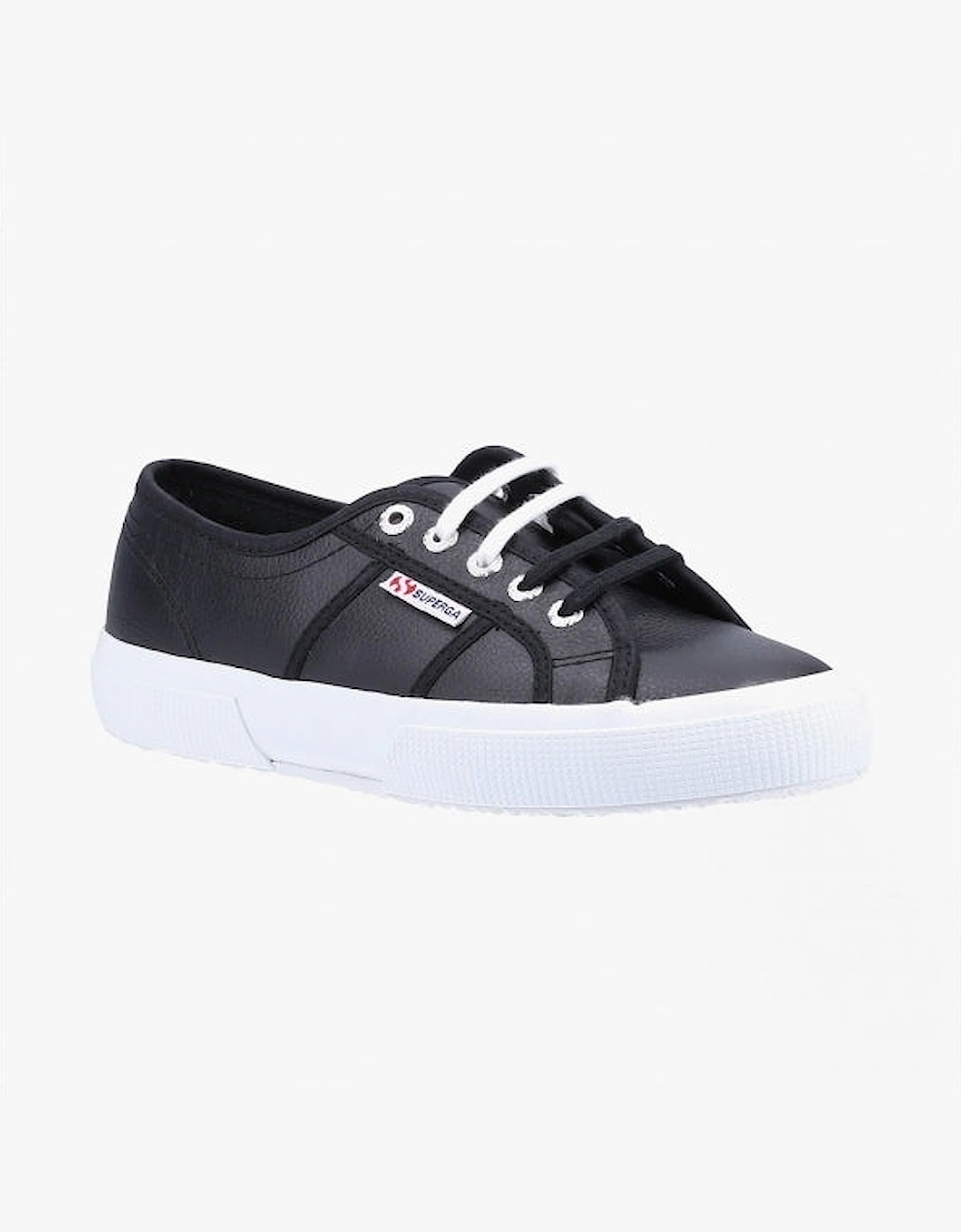 2750 TUMBLED Mens Leather Trainers Black/White