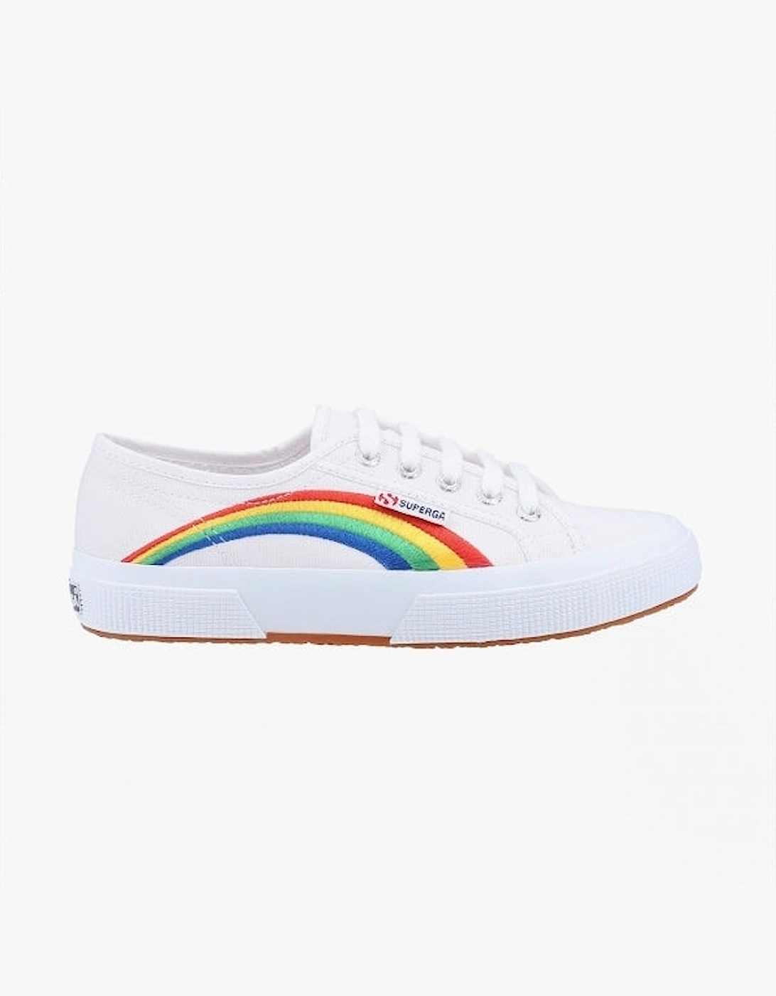 2750 RAINBOW EMBROIDERY Womens Trainers White/Rainbow, 5 of 4