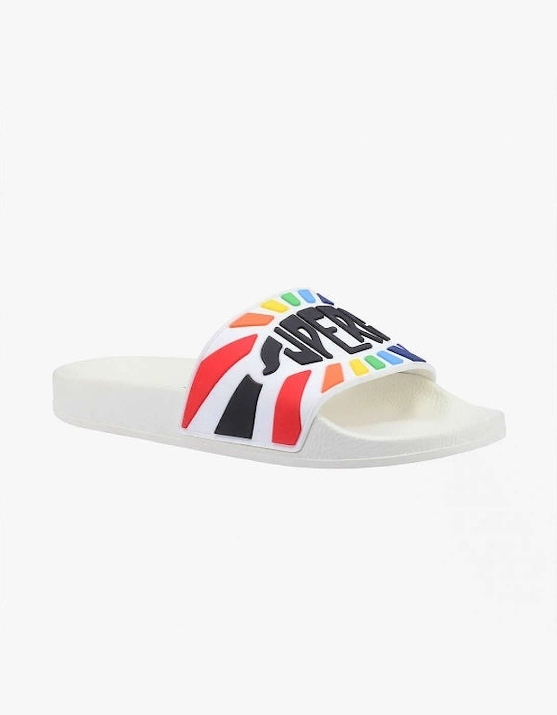 MULTICOLOUR LOGO Womens Slides White/Multicolour