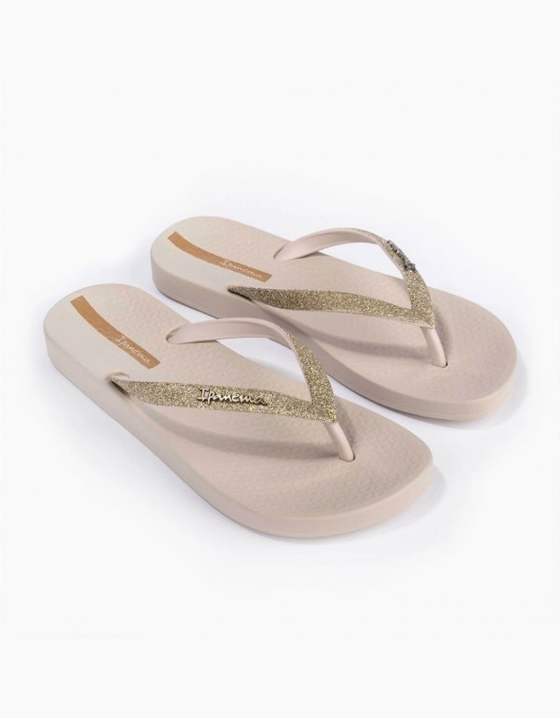 ANAROMIC LOLITA GLITTER Womens Vegan Flip-Flops Ivory, 4 of 3