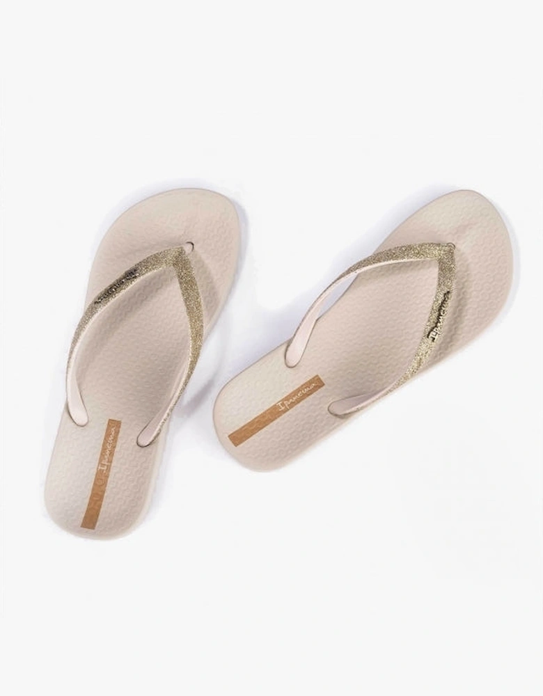 ANAROMIC LOLITA GLITTER Womens Vegan Flip-Flops Ivory