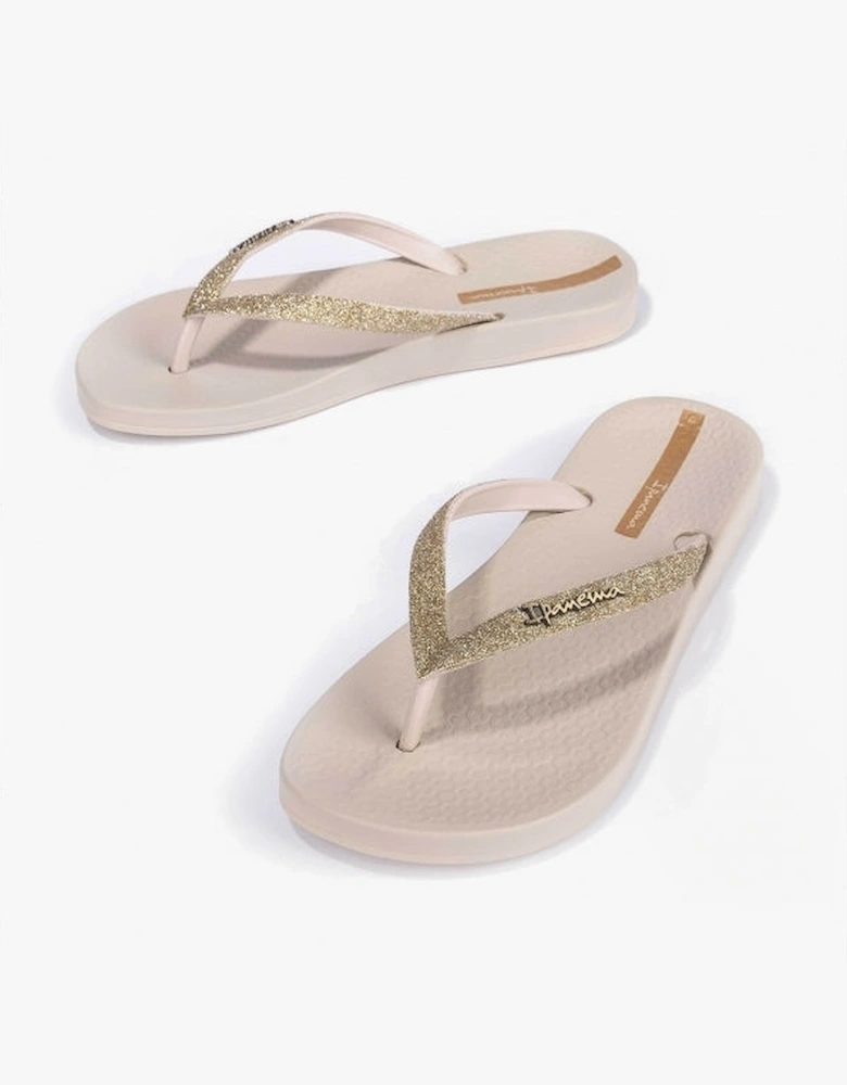 ANAROMIC LOLITA GLITTER Womens Vegan Flip-Flops Ivory