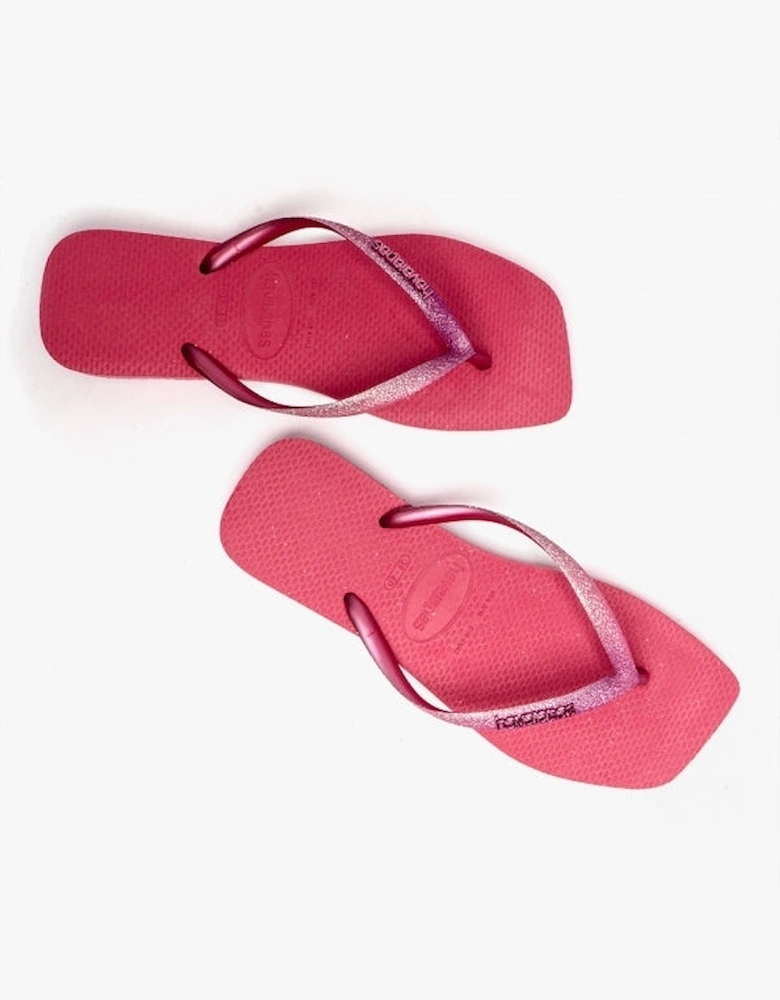 HAV SQUARE GLITTER Womens Flip-Flops Velvet Rose