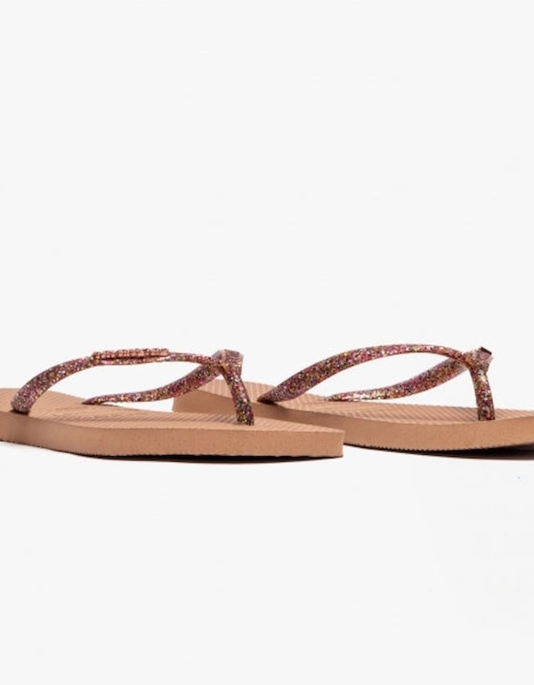 HAV SQUARE LOGO METALLIC Womens Flip-Flops Rose Gold